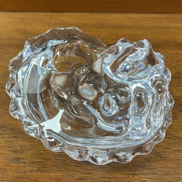 Rare Orrefors Sweden Heavy Crystal Sea Shell Shaped Candle Holder - Picture 5 of 6